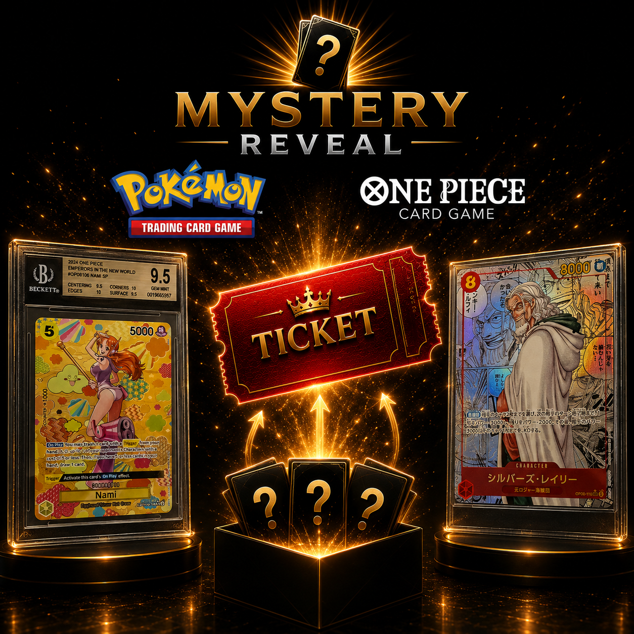 DIGITAL REVEAL BAG - AOG 10 PIKA, NAMI SP EN BGS, PSA SLABS