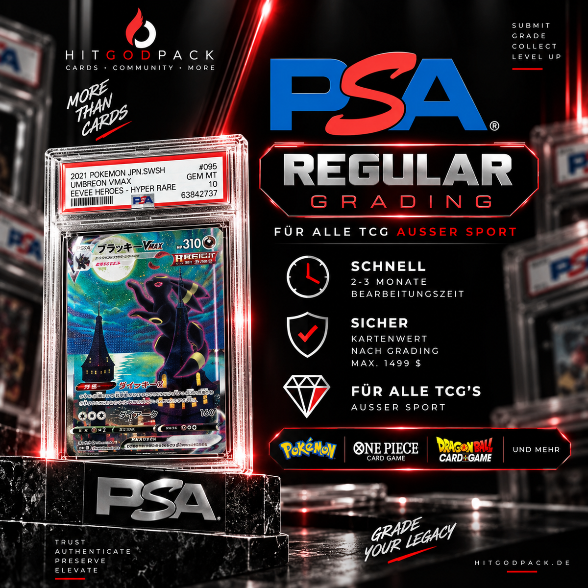 PSA Grading TCG Bulk Value PLUS Regular Express Service Mittelsmann
