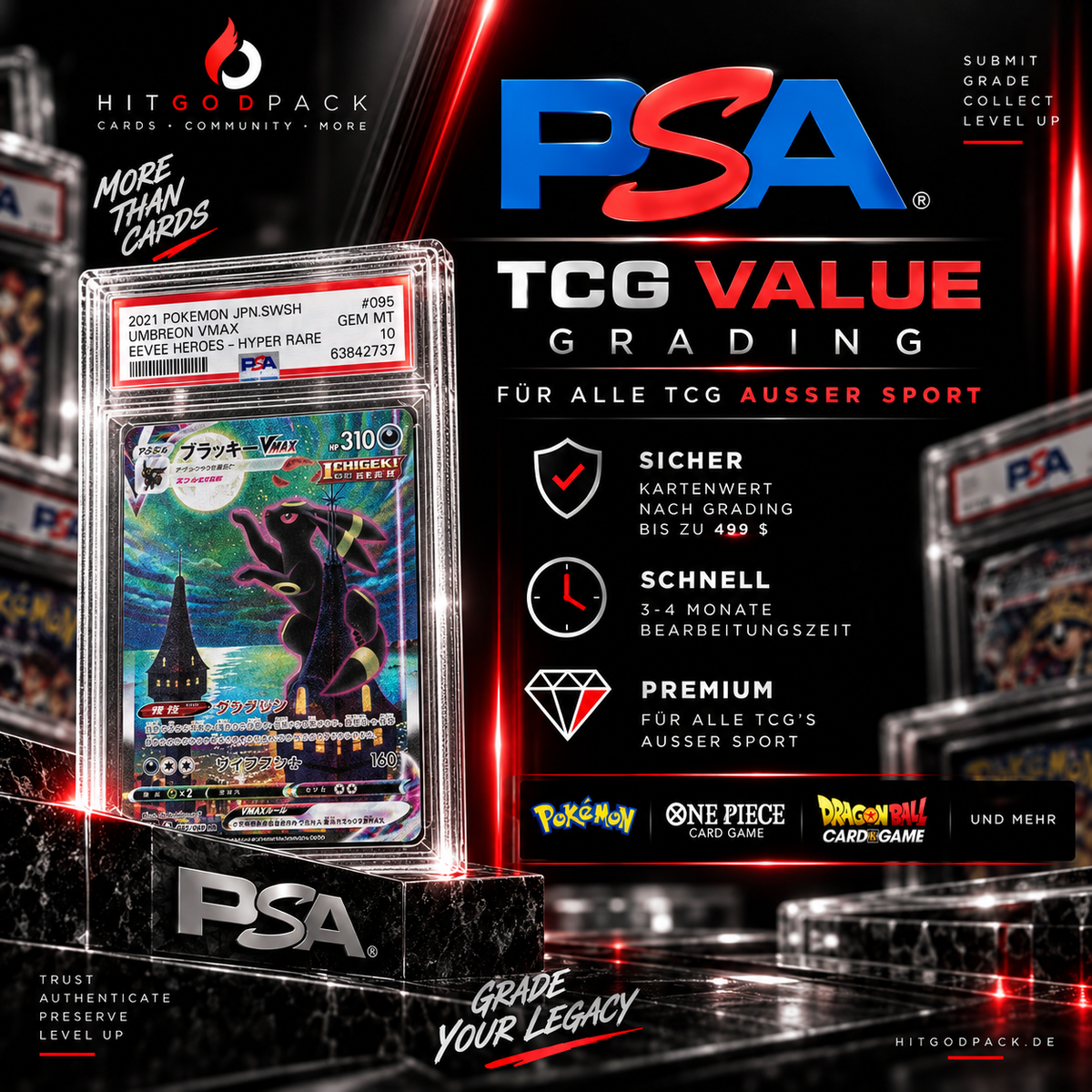 PSA Grading TCG Bulk Value PLUS Regular Express Service Mittelsmann